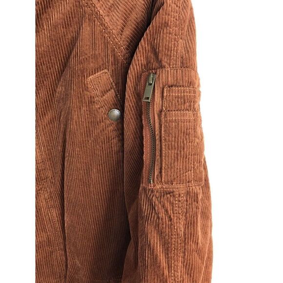 AMERICAN EAGLE AE Women's Y2K Corduroy Penny Lane Long Parka Coat Faux Fur Med - Picture 6 of 12